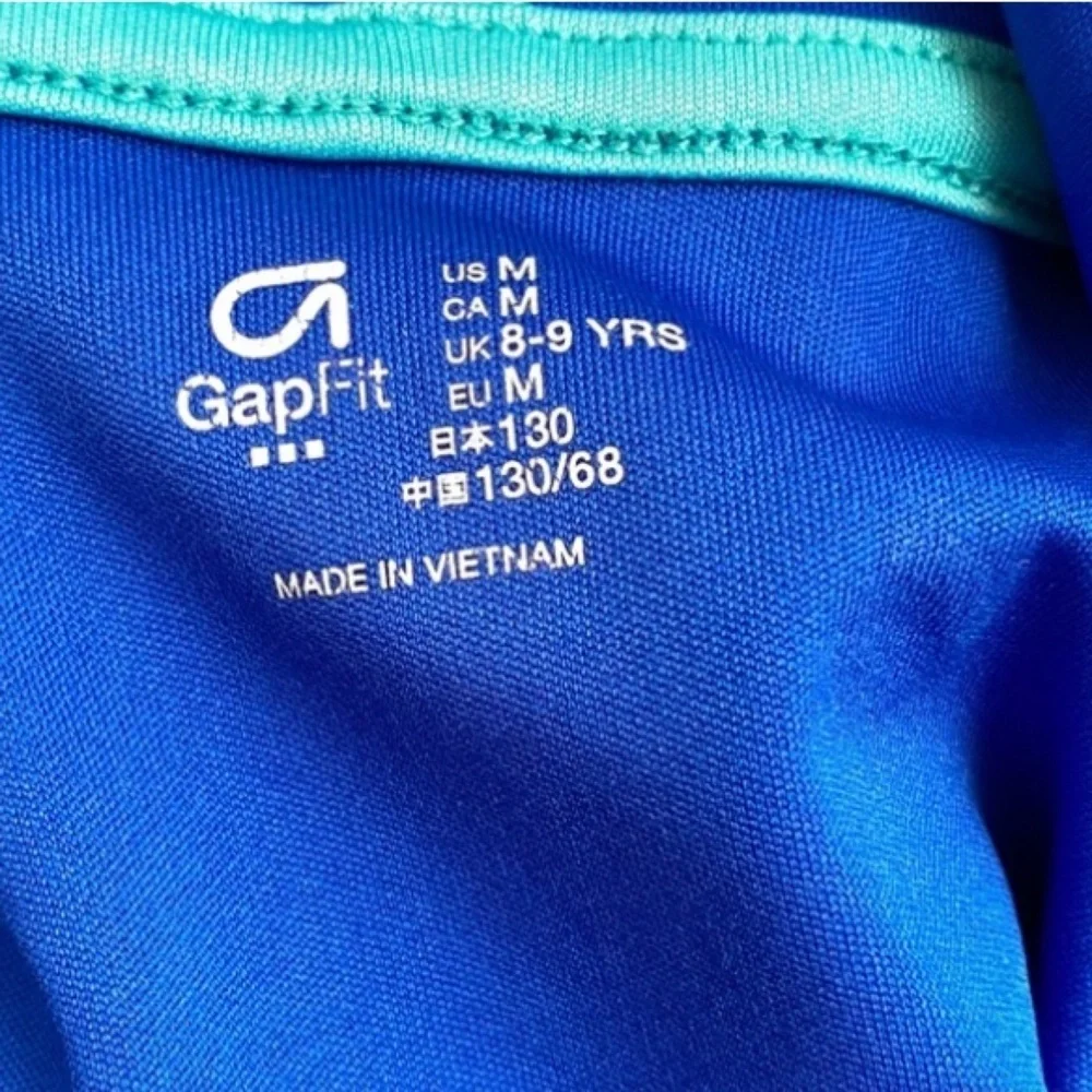 GAP GapFit blue hooded performance long sleeve top